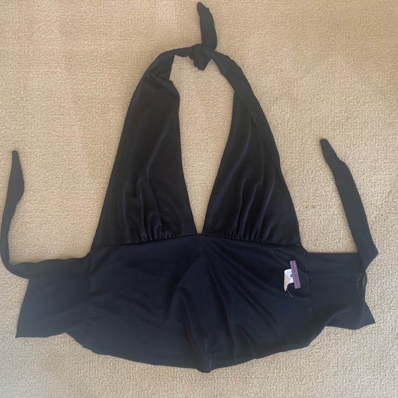Vintage Renee Bardot sexy deep V halter tie top - Picture 5 of 7